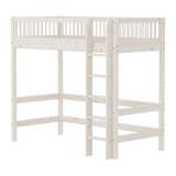High Bed 184 cm with Ladder and Safety Rail, 90x200 cm, White HIGHBED high-sleeper-with-safety-rail-white-washed  flexa-com.myshopify.com