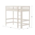 High Bed 184 cm with Ladder and Safety Rail, 90x200 cm, White HIGHBED high-sleeper-with-safety-rail-white-washed  flexa-com.myshopify.com