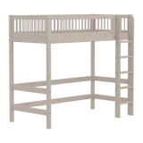 High Bed 184 cm with Ladder and Safety Rail, 90x200 cm, Grey HIGHBED high-sleeper-with-safety-rail-grey-washed  flexa-com.myshopify.com