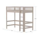 High Bed 184 cm with Ladder and Safety Rail, 90x200 cm, Grey HIGHBED high-sleeper-with-safety-rail-grey-washed  flexa-com.myshopify.com