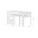 High Bed 120 cm with Treehouse, 90x200 cm, White MID_HIGH-BED mid-sleeper-white-grooves-str-ladder-tree-hut-wht-window  flexa-com.myshopify.com