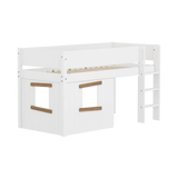 High Bed 120 cm with Treehouse, 90x200 cm, White/Oak MID_HIGH-BED mid-sleeper-white-grooves-str-ladder-tree-hut-oak-window  flexa-com.myshopify.com
