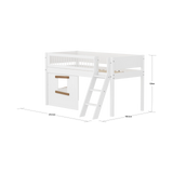High Bed 120 cm with Treehouse, Ladder and Safety Rail, 90x200, White/Oak MID_HIGH-BED mid-sleeper-white-crossbars-sl-ladder-tree-hut-oak-window  flexa-com.myshopify.com
