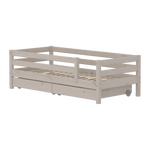 FLEXA Single Bed with Safety Rail and Storage, 90x200 cm, Grey