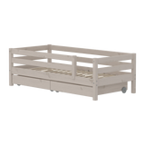 FLEXA Single Bed with Safety Rail and Storage, 90x200 cm, Grey