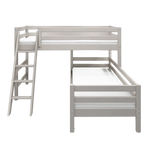 Bunk Bed 143 cm with Ladder and Safety Rail, 90x200 cm, Grey BUNKBED 200 flexa-com.myshopify.com