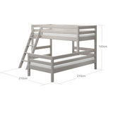 Bunk Bed 143 cm with Ladder and Safety Rail, 90x200 cm, Grey BUNKBED 200 flexa-com.myshopify.com