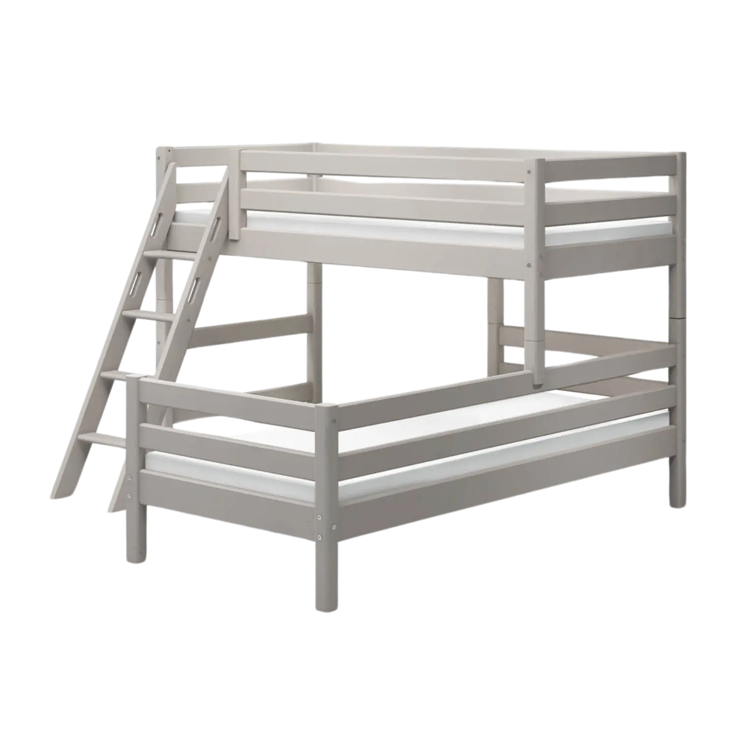 Bunk Bed 143 cm with Ladder and Safety Rail, 90x200 cm, Grey BUNKBED 200 flexa-com.myshopify.com