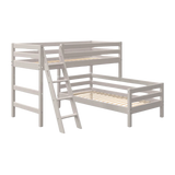 Bunk Bed 143 cm with Ladder and Safety Rail, 90x200 cm, Grey BUNKBED 200 flexa-com.myshopify.com