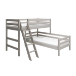 Bunk Bed 143 cm with Ladder and Safety Rail, 90x200 cm, Grey BUNKBED 200 flexa-com.myshopify.com