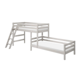 Bunk Bed 143 cm with Ladder and Safety Rail, 90x200 cm, Grey BUNKBED 200 flexa-com.myshopify.com