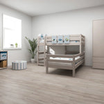 Bunk Bed 143 cm with Ladder and Safety Rail, 90x200 cm, Grey BUNKBED 200 flexa-com.myshopify.com