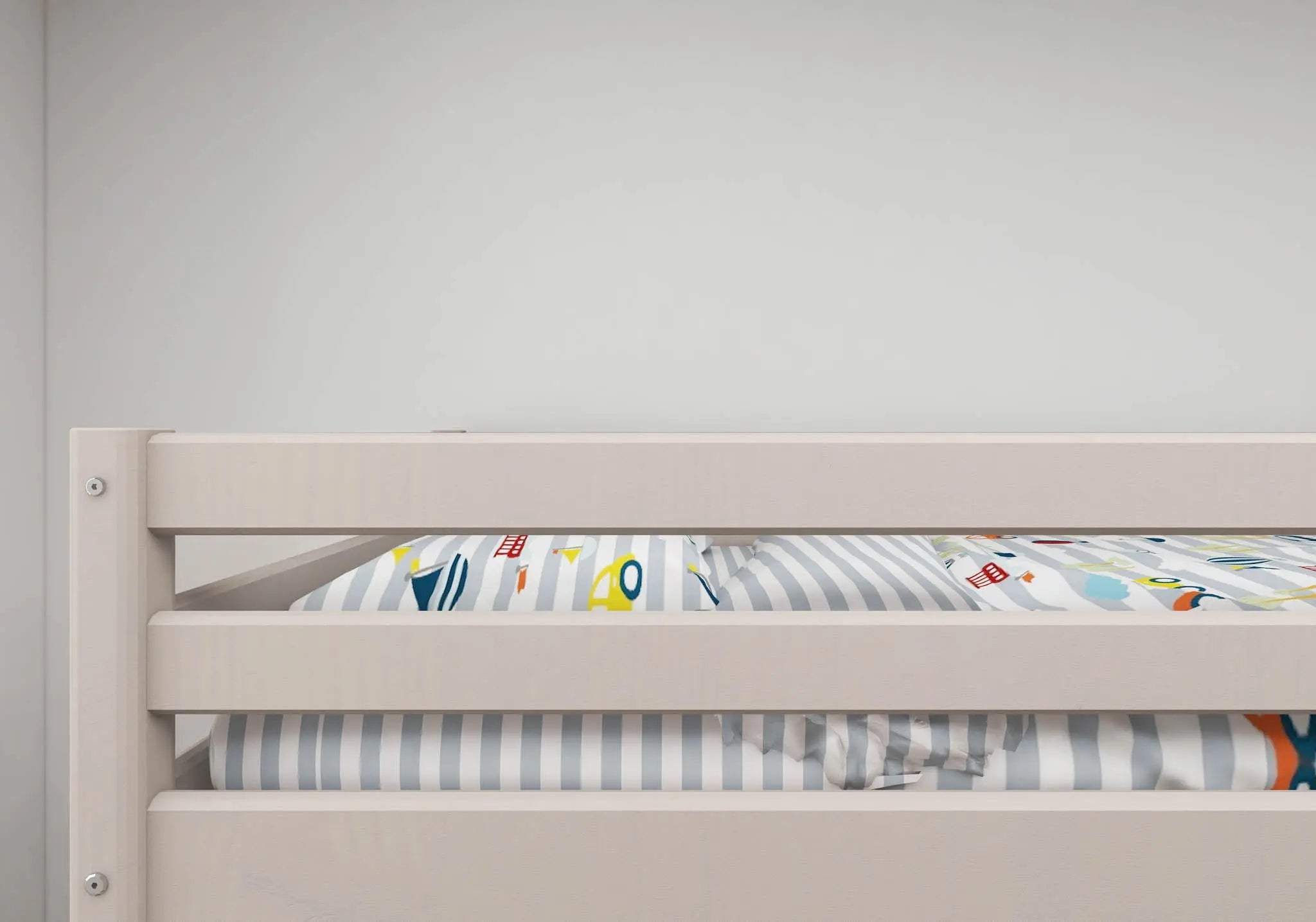 Bunk Bed 154 cm with Ladder and Safety Rail, 90x200 cm, Grey BUNKBED 200 flexa-com.myshopify.com