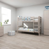 Bunk Bed 154 cm with Ladder and Safety Rail, 90x200 cm, Grey BUNKBED 200 flexa-com.myshopify.com