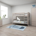 Bunk Bed 154 cm with Ladder and Safety Rail, 90x200 cm, Grey BUNKBED 200 flexa-com.myshopify.com