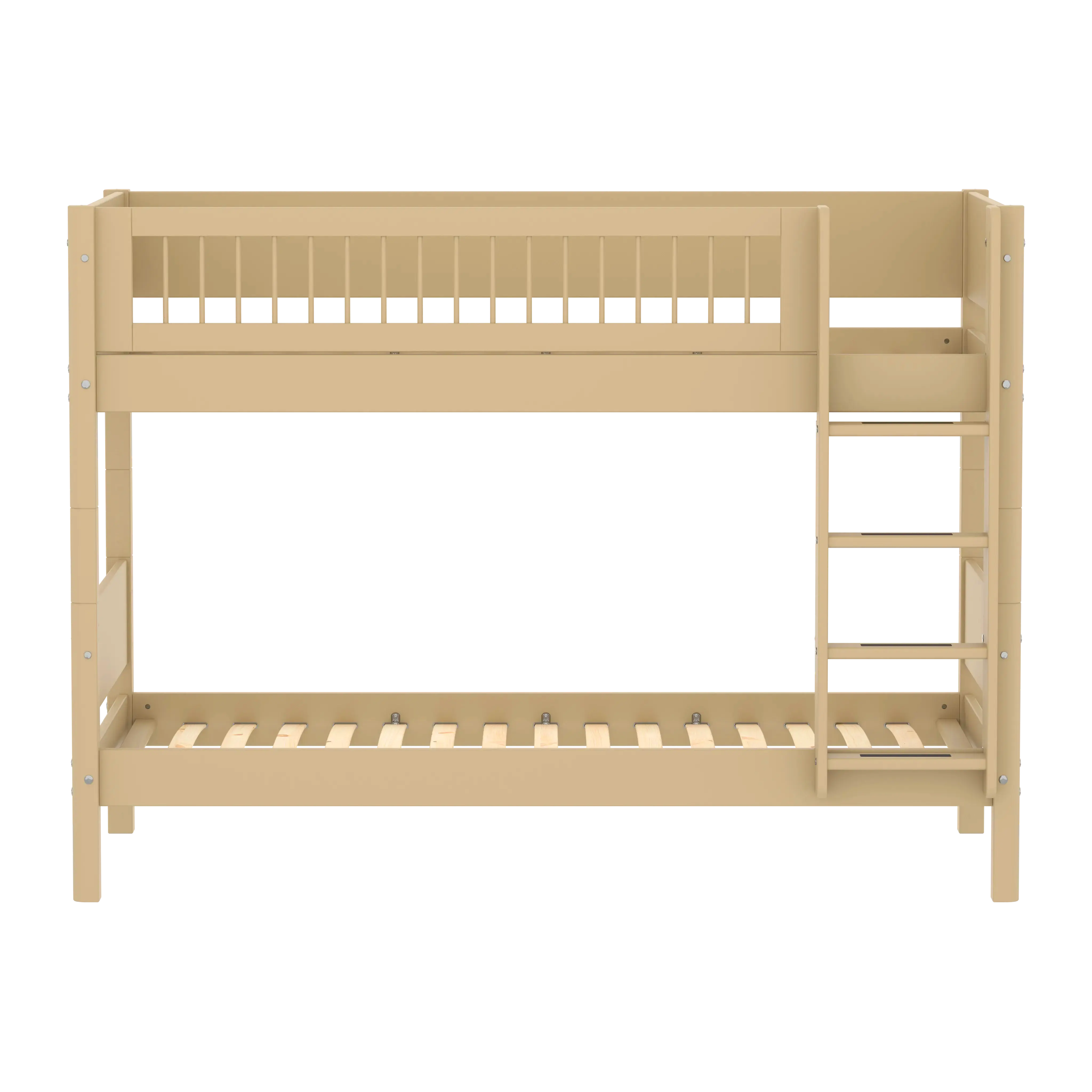 Bunk Bed 154 cm with Ladder and Safety Rail, 90x200 cm, Sand BUNKBED 90X200 flexa-com.myshopify.com