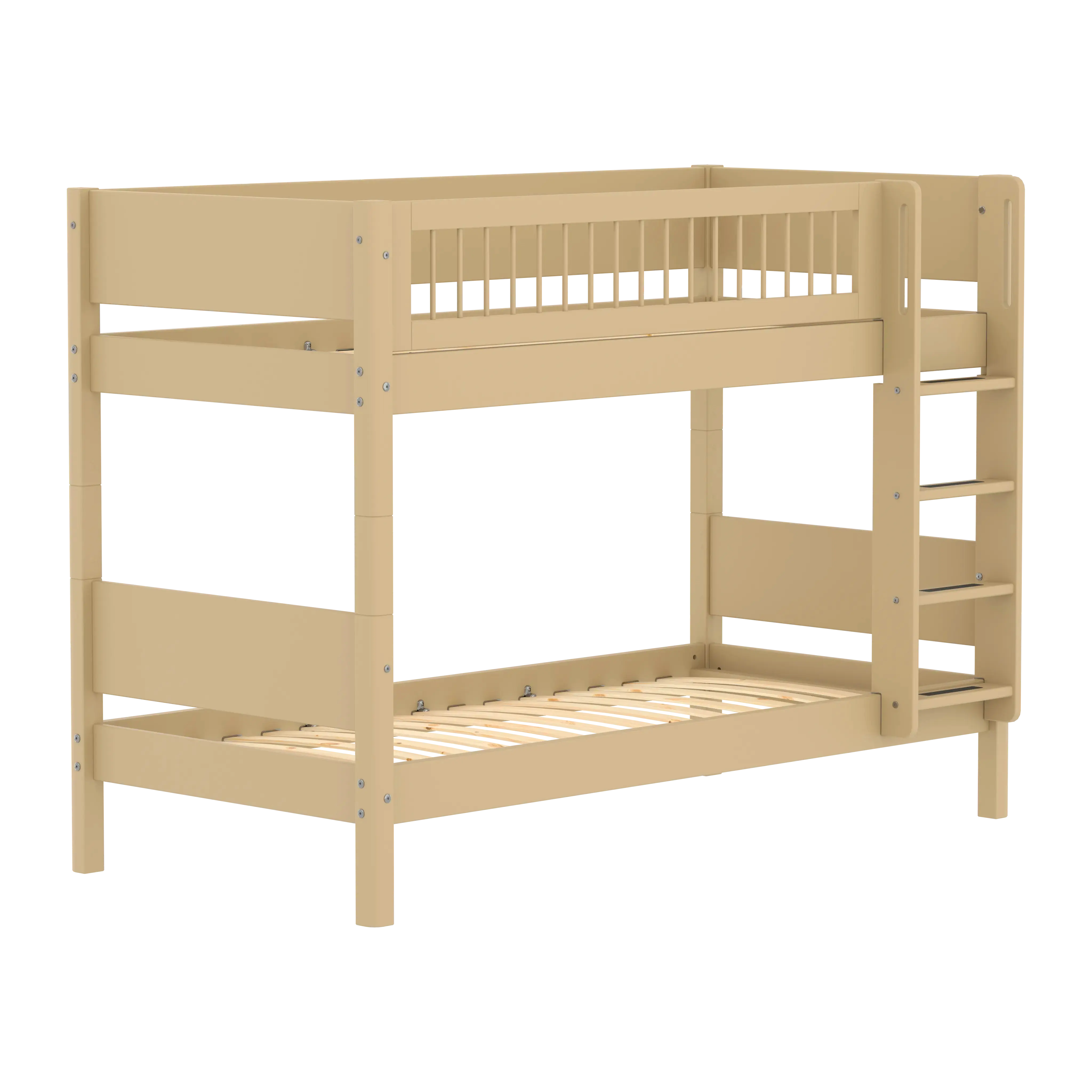 Bunk Bed 154 cm with Ladder and Safety Rail, 90x200 cm, Sand BUNKBED 90X200 flexa-com.myshopify.com