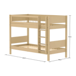 Bunk Bed 154 cm with Ladder and Safety Rail, 90x200 cm, Sand BUNKBED 90X200 flexa-com.myshopify.com