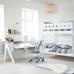 Bunk Bed 154 cm with Ladder and Safety Rail, 90x200 cm, White BUNKBED 200 flexa-com.myshopify.com