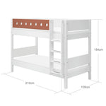 Bunk Bed 154 cm with Ladder and Safety Rail, 90x200 cm, White BUNKBED 200 flexa-com.myshopify.com