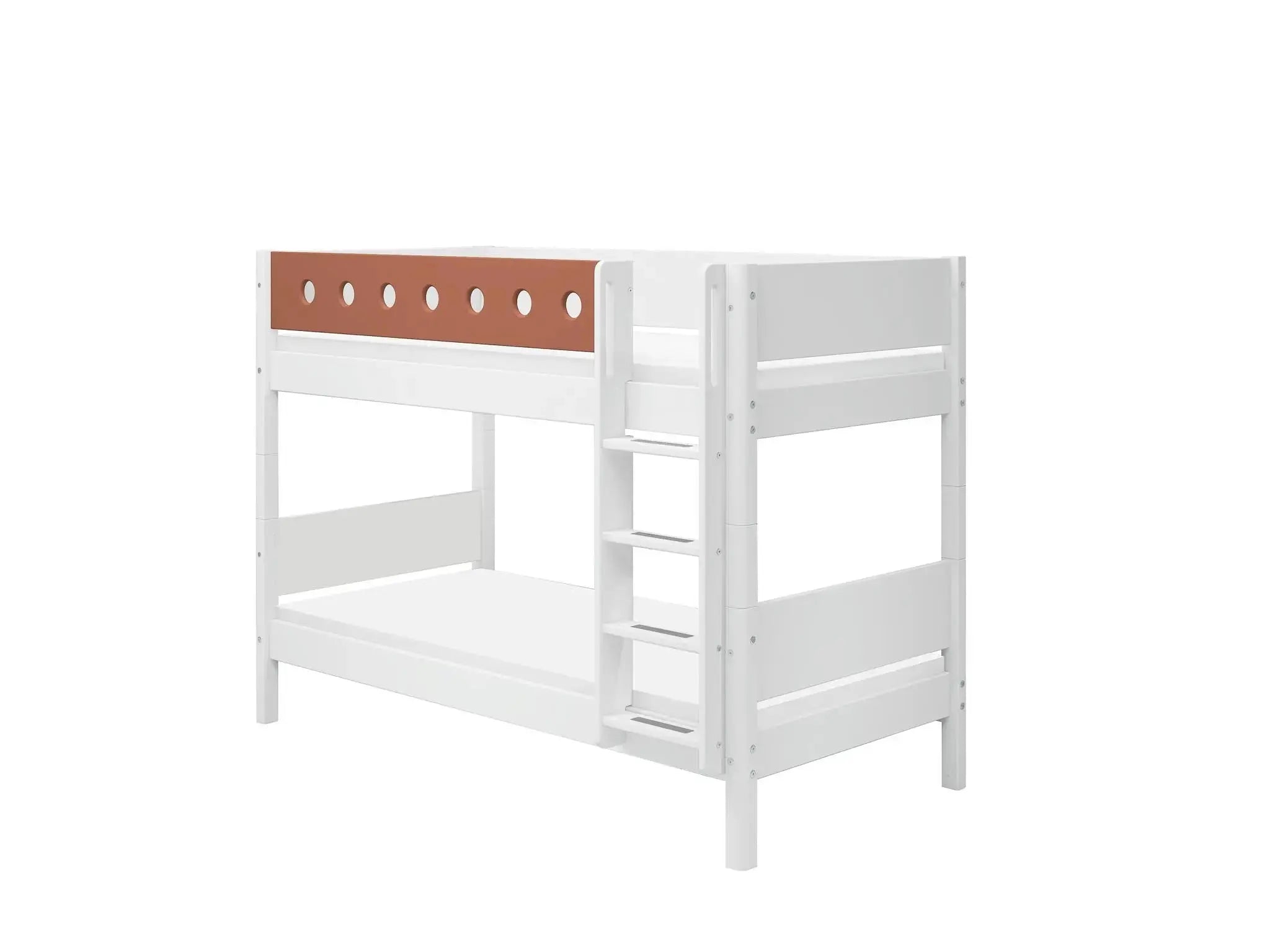 Bunk Bed 154 cm with Ladder and Safety Rail, 90x200 cm, White BUNKBED 200 flexa-com.myshopify.com