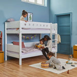 Bunk Bed 154 cm with Ladder and Safety Rail, 90x200 cm, White BUNKBED 200 flexa-com.myshopify.com