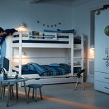 Bunk Bed 154 cm with Ladder and Safety Rail, 90x200 cm, White BUNKBED 200 flexa-com.myshopify.com