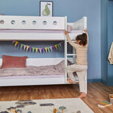 Bunk Bed 154 cm with Ladder and Safety Rail, 90x200 cm, White BUNKBED 200 flexa-com.myshopify.com