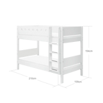 Bunk Bed 154 cm with Ladder and Safety Rail, 90x200 cm, White BUNKBED 200 flexa-com.myshopify.com