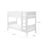 Bunk Bed 154 cm with Ladder and Safety Rail, 90x200 cm, White BUNKBED 200 flexa-com.myshopify.com