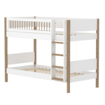 Bunk Bed 154 cm with Ladder and Safety Rail, 90x200 cm, White/Oak flexa-com.myshopify.com  BUNKBED
