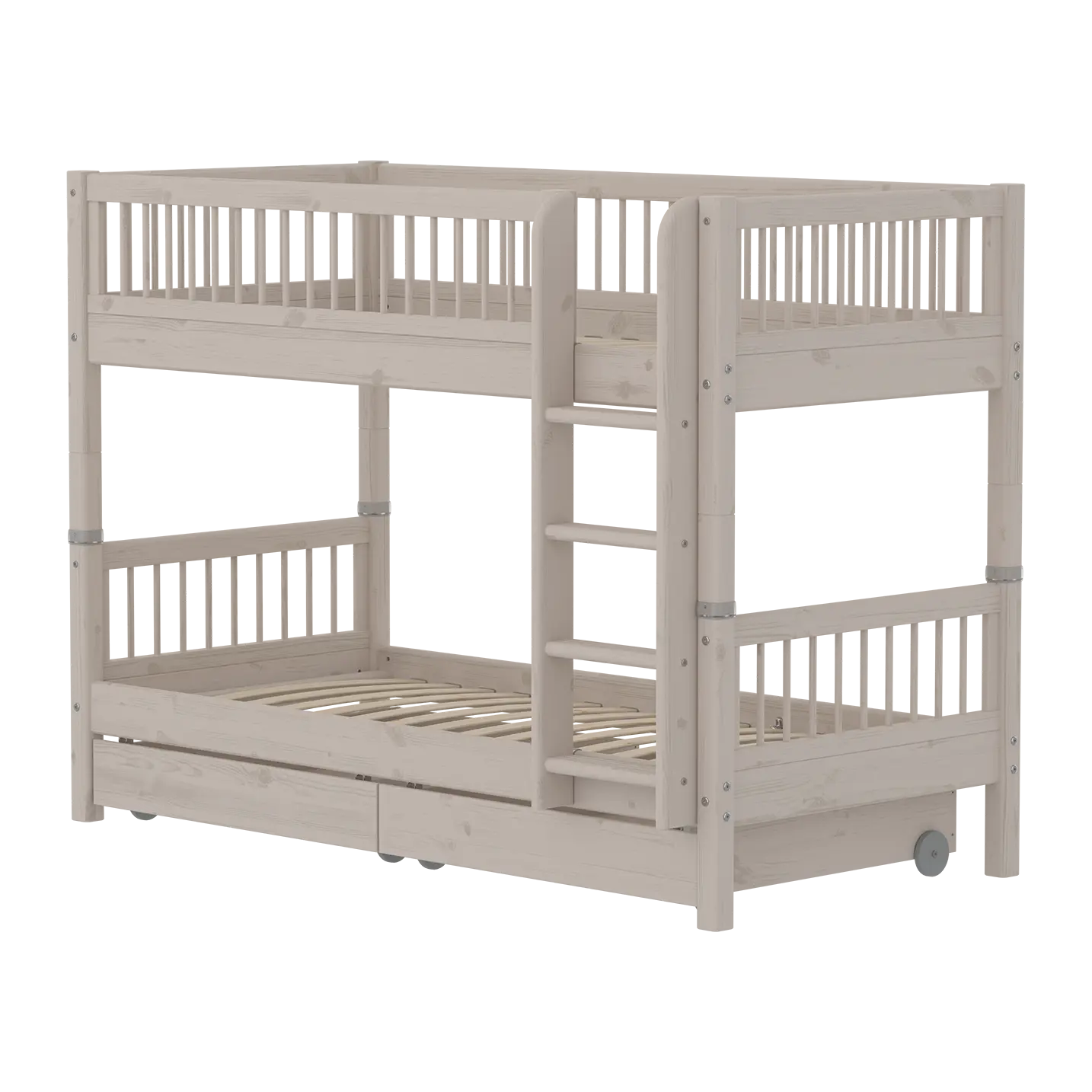 Bunk Bed 154 cm with Storage and Safety Rail, 90x200 cm, Grey BUNKBED 200 flexa-com.myshopify.com