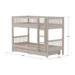 Bunk Bed 154 cm with Storage and Safety Rail, 90x200 cm, Grey BUNKBED 200 flexa-com.myshopify.com
