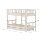 Bunk Bed 154 cm with Storage and Safety Rail, 90x200 cm, White BUNKBED 200 flexa-com.myshopify.com