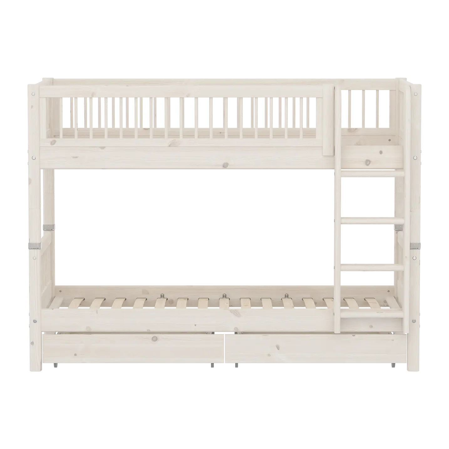 Bunk Bed 154 cm with Storage and Safety Rail, 90x200 cm, White BUNKBED 200 flexa-com.myshopify.com
