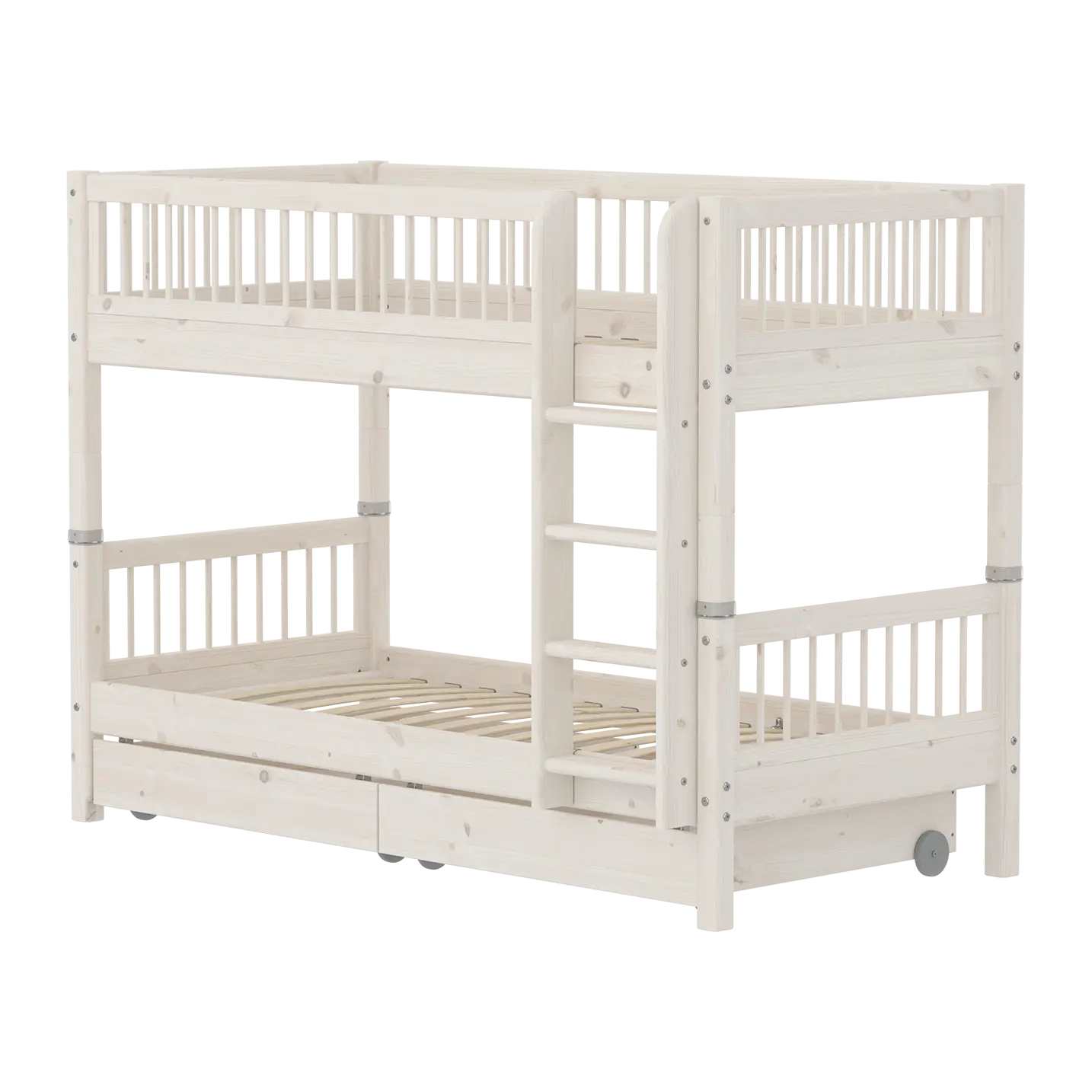 Bunk Bed 154 cm with Storage and Safety Rail, 90x200 cm, White BUNKBED 200 flexa-com.myshopify.com