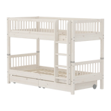 Bunk Bed 154 cm with Storage and Safety Rail, 90x200 cm, White BUNKBED 200 flexa-com.myshopify.com