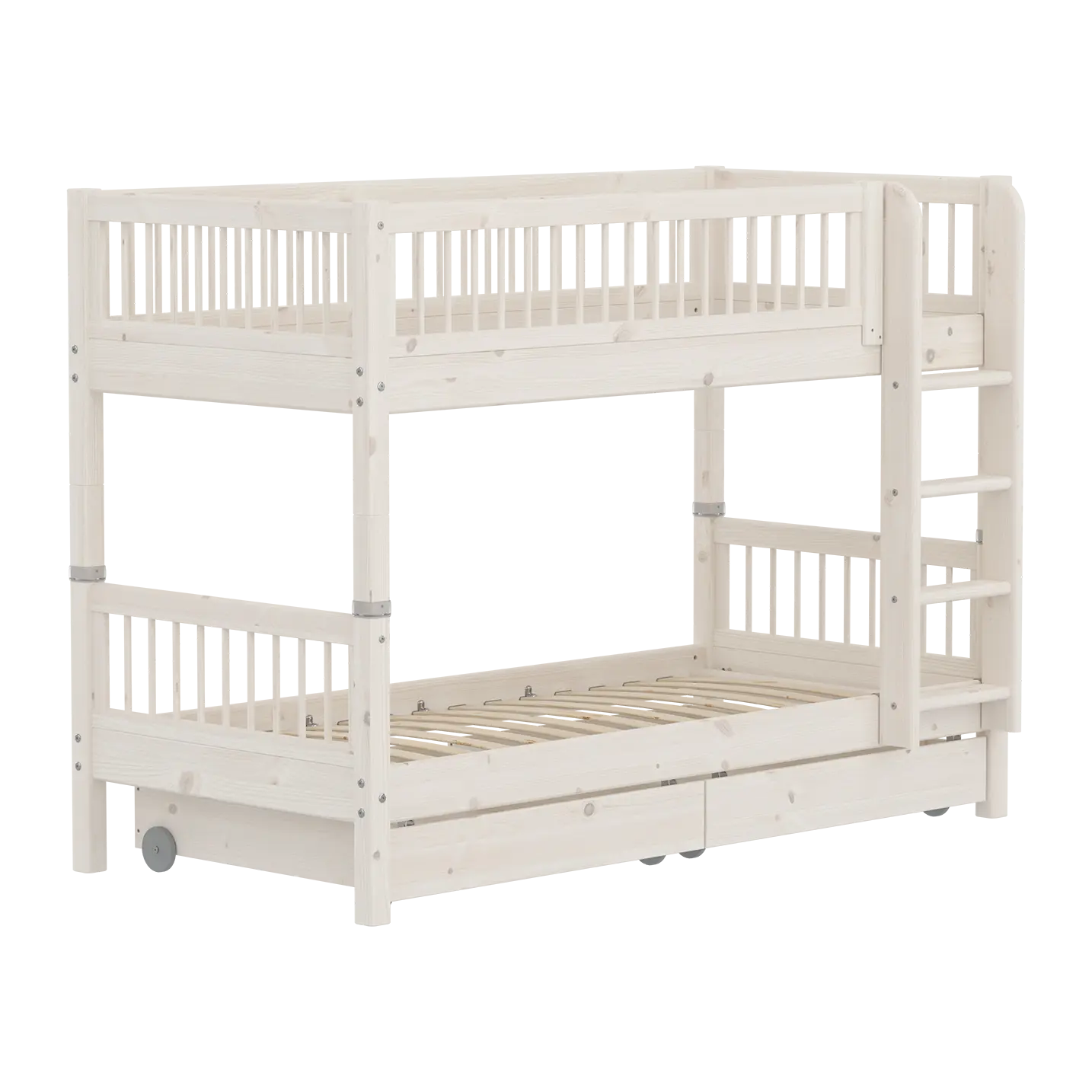 Bunk Bed 154 cm with Storage and Safety Rail, 90x200 cm, White BUNKBED 200 flexa-com.myshopify.com