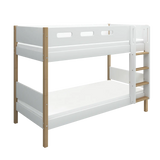 Bunk Bed 154 cm with Straight Ladder and Safety Rail, 90x200 cm, White/Oak BUNKBED 200 flexa-com.myshopify.com