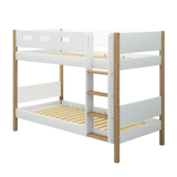 Bunk Bed 154 cm with Straight Ladder and Safety Rail, 90x200 cm, White/Oak BUNKBED 200 flexa-com.myshopify.com