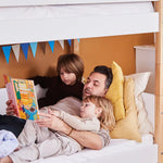 Bunk Bed 154 cm with Straight Ladder and Safety Rail, 90x200 cm, White/Oak BUNKBED 200 flexa-com.myshopify.com