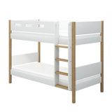 Bunk Bed 154 cm with Straight Ladder and Safety Rail, 90x200 cm, White/Oak BUNKBED 200 flexa-com.myshopify.com