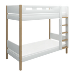 FLEXA Bunk Bed 184 cm with Straight Ladder and Safety Rail, 90x200 cm, White/Oak, view 5