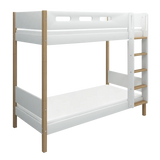 FLEXA Bunk Bed 184 cm with Straight Ladder and Safety Rail, 90x200 cm, White/Oak, view 5