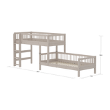 Bunk Bed with Ladder and Safety Rail, 90x200 cm, Grey BUNKBED 200 flexa-com.myshopify.com
