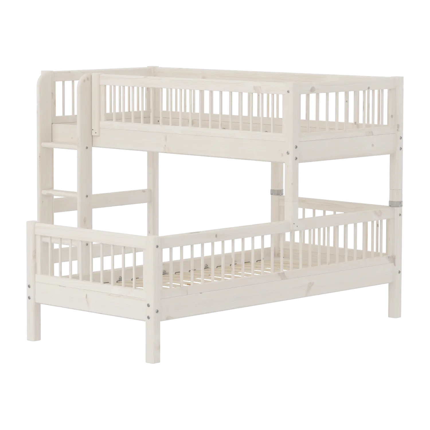 Bunk Bed with Ladder and Safety Rail, 90x200 cm, White BUNKBED 200 flexa-com.myshopify.com