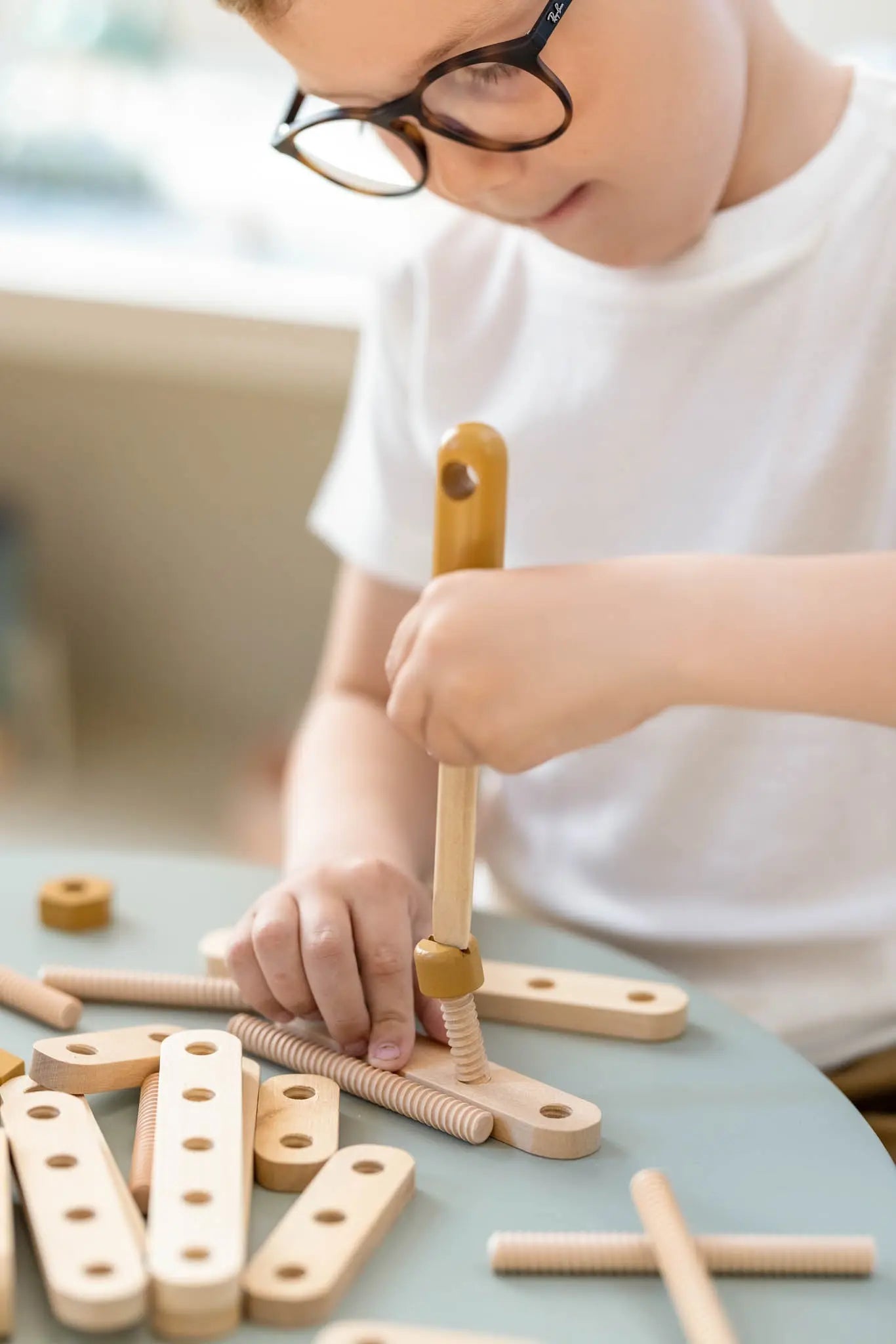 Construction Set, 36 pcs, Handpainted, Yellow PLAY ACTIVE flexa-com.myshopify.com