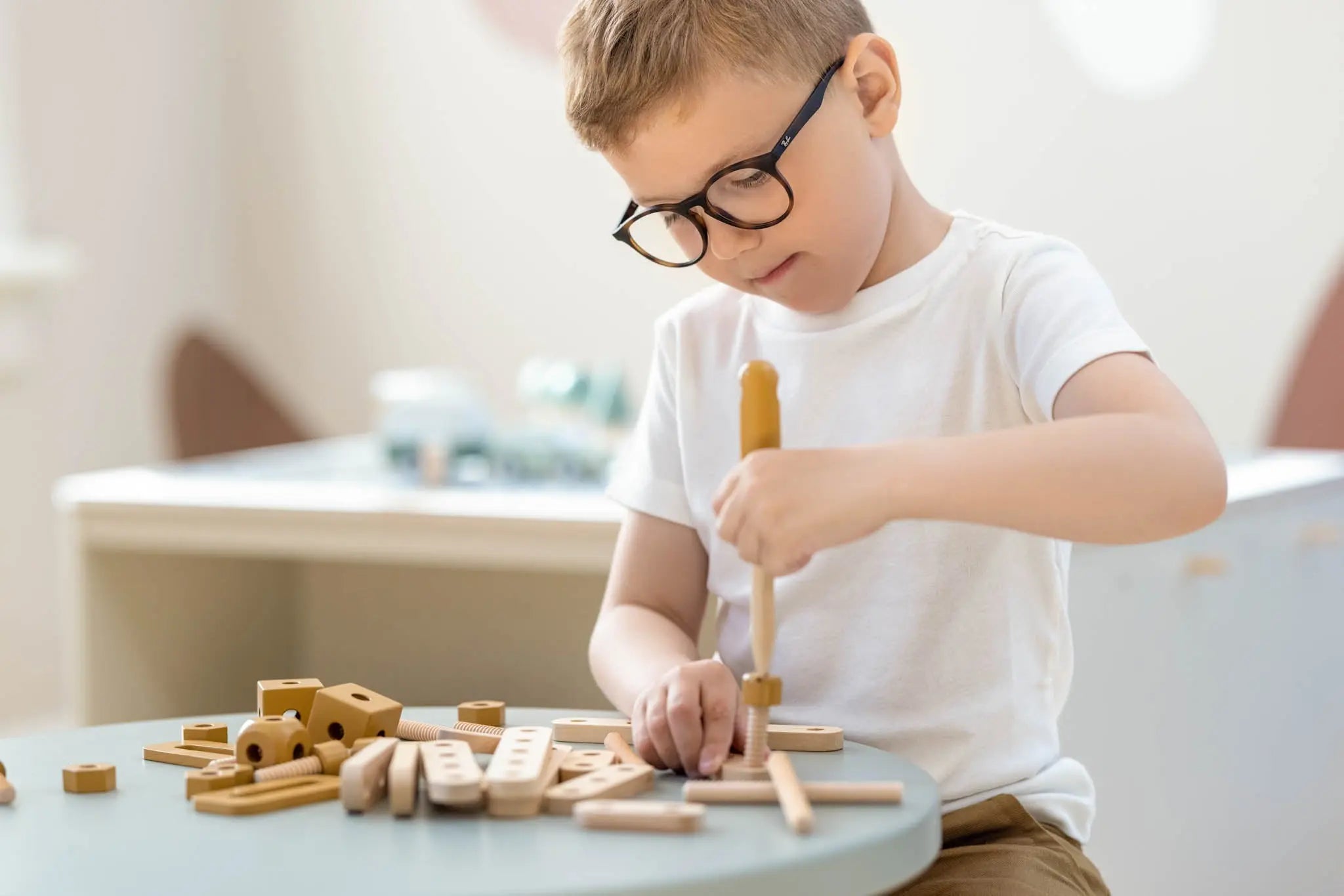 Construction Set, 36 pcs, Handpainted, Yellow PLAY ACTIVE flexa-com.myshopify.com