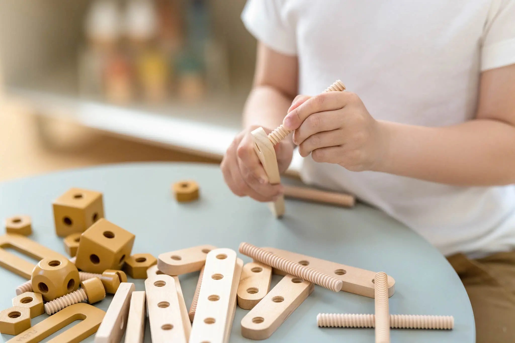 Construction Set, 36 pcs, Handpainted, Yellow PLAY ACTIVE flexa-com.myshopify.com