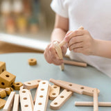 Construction Set, 36 pcs, Handpainted, Yellow PLAY ACTIVE flexa-com.myshopify.com